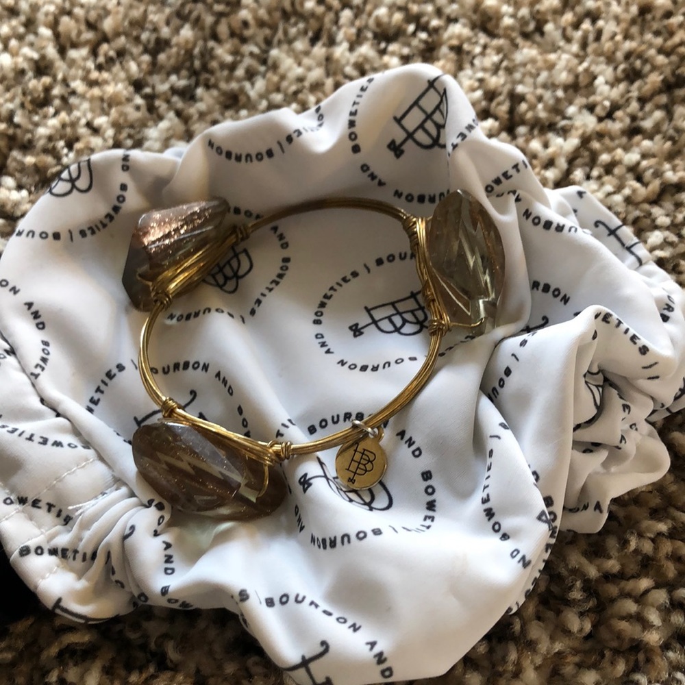 Bourbon and bowties gold sparkly bracelet